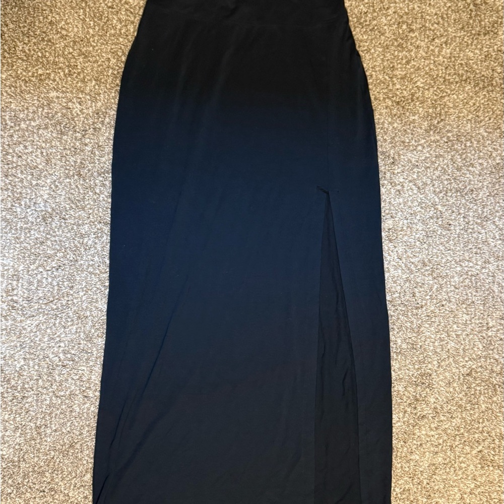 Athleta Black Maxi Skirt with Side Slit